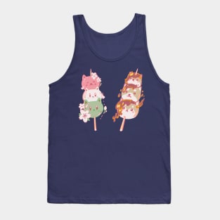 Sakura Hanami Dango Cat and Mitarashi Dango Shiba Tank Top